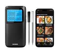 INKBIRD Termómetro de carne inalámbrico con 2 sondas,Termómetro WiFi Bluetooth Smart BBQ,Impermeable,Almacenamiento de datos sin conexión para 80 Minutos
