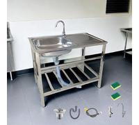Inless Freending Freending - Freending de acero al aire libre con grifo, 75 x 40 x 75 cm, multifunción para camping, cocina, jardín y uso recreativo