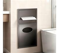 inless - Sto de pared de baño de acero con estante integrado, cubo de basura integrado, dispensador de toallas de papel y ducha empotrado, 20 x 52 x 13.5 pulgadas, color gris