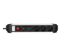 InLine 16431A - Cable alargador con 3 Salidas de CA, 3500 W, Negro, 1,5 m