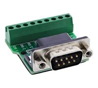InLine Bloque de terminales con enchufe D-sub 9, terminales de tornillo, compacto, con protección de tornillo, ideal para cableado RS232, bricolaje e industriales, 92501D