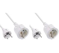 Inline - Cable alargador (con protección para niños, Macho-Hembra, 3 m), Color Blanco (Paquete de 2)