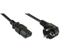 InLine Cable de red, enchufe Schuko en ángulo con conector para aparatos fríos, 2,5 m