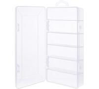 InLine Caja para piezas pequeñas, 6 compartimentos, organizador transparente para tornillos y accesorios, con tapa de clip, compacta y resistente, 43009K