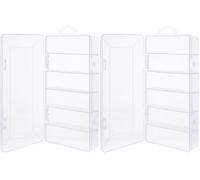 InLine Caja para piezas pequeñas, 6 compartimentos, organizador transparente para tornillos y accesorios, con tapa de clip, compacta y resistente, 43009K (Paquete de 2)