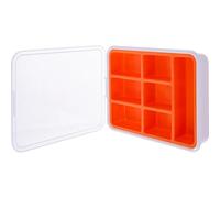 InLine® Caja para piezas pequeñas, 7 compartimentos, resistente organizador para tornillos y accesorios, con tapa de clip y compartimento interior extraíble, compacto y naranja, 43009G
