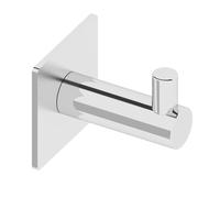 INMACOLATTA - MATERA - PERCHA INDIVIDUAL CROMO SISTEMA DE SUJECIÓN ADHESIVO Percha Matera Cromo Adhesivo Ganchos para Batas Silver