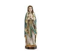 Inmaculada Romero IR Figura Virgen De Lourdes Imagen 14Cm. Patrona De Los Enfermos Adorno Resina Peana Decoración