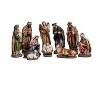 Inmaculada Romero IR Misterio Nacimiento Navidad 11 Piezas 25 cm. Belén clásico Figuras Tela Resina Niño Jesús Virgen