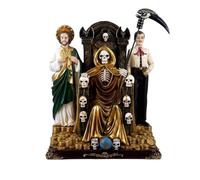 Santa Muerte Valverde San Judas figura 35 cm. detalle calaveras imagen resina color
