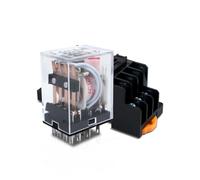 Innfeeltech 1 Pcs AC 12V relé electromagnético de potencia con, 14 Pin 5A relé de bobina con base de calcetín HH54P