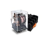Innfeeltech 1 Pcs AC 220V Relé electromagnético de potencia con, Relé electromagnético de potencia de 8 clavijas 10A con zócalo de calcetín JTX-2C