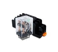 Innfeeltech 1 Pcs DC 24V Relé de potencia electromagnética con, Relé electromagnético de potencia de 8 pines 10A con zócalo de calcetín HH52P