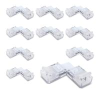 Innfeeltech 10 Pcs Strip Connector Wire Quick Connector for 10MM 2 Pin LED Light, Double Side Strip, L Type