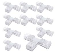 Innfeeltech 10 pcs Strip Connector Wire Quick Connector for 10MM 3 Pin LED Light, Double Side Strip, T Type