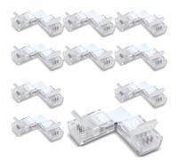 Innfeeltech 10 pzas Strip Connector Wire Quick Connector for 8MM 4 Pin LED Light, Double Side Strip, L Type