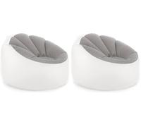 InnovaGoods® Puff Hinchable Exterior, Sillon con LED Multicolor, Resistente al Agua, Incluye Parche de reparación y Mando a Distancia, Sofa Ideal para Camping, Piscina, Salon. (Paquete de 2)