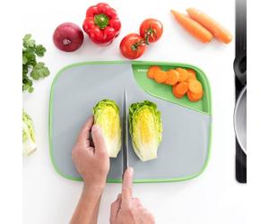 InnovaGoods® Tabla de cortar reversible multifunción Reblok, con 2 superficies de corte, 1 superficie de trabajo y 1 recipiente para residuos, resistente y duradera, ideal para la cocina
