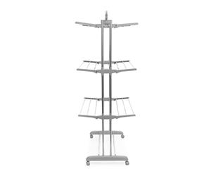 InnovaGoods® Tendedero Plegable Vertical con Ruedas Folver 24 Barras, Seca la Ropa de Forma cómoda y práctica, con 24 Barras, diseño Plegable y con Ruedas, Ideal para el hogar
