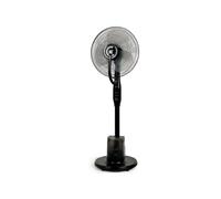 InnovaGoods - Ventilador de pie con nebulizador de 3 intensidades, mando a distancia, panel táctil, 3 velocidades, 3 modos, oscilante 80º, temporizador, ruedas, motor de cobre, silenciador, 90 W
