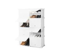 InnovaGoods® Zapatero Modular Portátil, 10 módulos, 18 Compartimentos para 36 pares, Incluye Perchero y Orificios de ventilación, Montaje sin herramientas. mueble zapatero para vestidores, baños, etc.