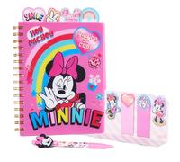 Innovative Designs Disney Minnie Mouse - Cuaderno con espiral, bolígrafo, pestañas adhesivas, 96 páginas a rayas, color rosa