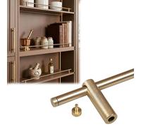 Innovz Riel de Estante Barra Protectora para Estantes de Aluminio Dorado Cepillado con Tapones Finales, Barandilla Decorativa para Armarios, Librerías y Estantes Flotantes(1pc,30" (76 cm))