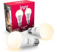 innr Bombilla Inteligente E27, para Hue* y hubs Zigbee, 2-pack | Luz LED blanco cálido, 2700K, 50 % más de brillo, 1150 lúmenes, Regulable