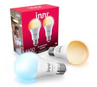 innr Bombilla Inteligente E27, para Hue* y hubs Zigbee, 2-pack | Luz LED blanco cálido a blanco frío, 2000K-6500K, 50 % más de brillo, 1190 lúmenes, Regulable