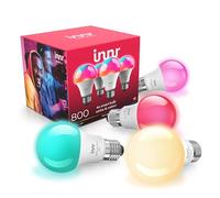 innr Bombilla Inteligente E27, para Hue* y hubs Zigbee, 4-pack | Luz LED RGB, blanca y de colores, 16 millones de colores, 880 lúmenes, Regulable