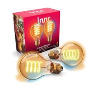 innr Bombilla Inteligente Filamento E27, para Hue* y hubs Zigbee, 2-pack | Luz LED blanco cálido y blanco frío,1800K-6500K, 610 lúmenes, regulable