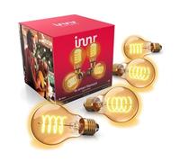 innr Bombilla Inteligente Filamento E27, para Hue* y hubs Zigbee, 4-pack | Luz LED blanco cálido, 2200K, 550 lúmenes, Regulable