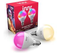 innr Bombilla Inteligente Mini Globo E14, para Hue* y hubs Zigbee, 2-pack | Luz LED RGB, White & Color, blanca y de colores, 16 millones de colores, 510 lúmenes, Regulable