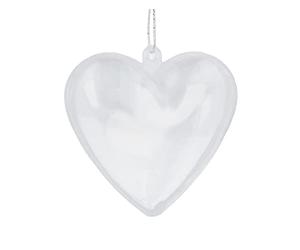 INNSPIRO Corazón plástico Transparente para Colgar 2 Partes 10cm.
