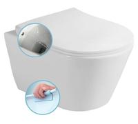 Inodoro colgante Sapho AVVA CLEANWASH con ducha bidé integrada, diseño sin borde, 35,5 x 53 cm, blanco