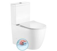 Inodoro combinado Sapho INFINITY, sin borde, con salida vertical u horizontal, color blanco