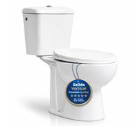 Inodoro Completo Blanco con Salida Vertical. WC Inodoro Completo | Cierre Suave Soft Close. Retrete para Baño de Porcelana. Sanitarios WC Compactos. Váter Moderno y Económico