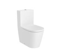 Inodoro Completo Rimless con Tanque Bajo y Asiento Amortiguado Salida Dual Inspira Round Blanco Mate Roca