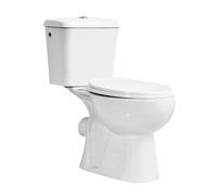 Inodoro Completo - WC Inodoro Completo con Sistema Antibacterias - Vater Baño con Tapa Dura Extrafina Amortiguada - Inodoro Salida Vertical- WC para Hogar Color Blanco - Retrete Para Hogar