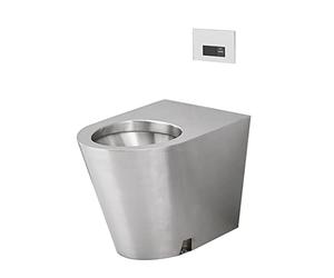 Inodoro de baño de acero inoxidable 304, inodoro inteligente de alta on ahorro de agua, inodoro comercial de doble descarga con sifón, altura cómoda del asiento, para baños, furgonetas