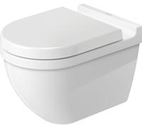 Inodoro de descarga vertical de pared Duravit WC Starck 3 540mm, fijación oculta, blanco, 22250900001, Color: Blanco con Wondergliss