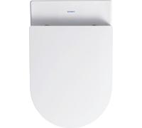 Inodoro de pared con descarga oculta Duravit, modelo "Me by Starck", 37x57 cm, sin borde, con revestimiento higiénico, color blanco