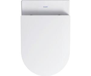Inodoro de pared con descarga oculta Duravit, modelo "Me by Starck", 37x57 cm, sin borde, con revestimiento higiénico, color blanco