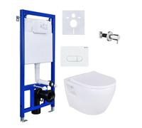 Inodoro de pared con ducha, bidé y función de taharet; kit completo
