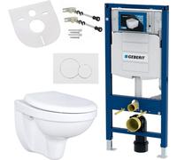 Inodoro de pared con sistema de descarga profunda, juego completo, con el módulo de instalación oculto Geberit UP320 compatible