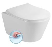 Inodoro de pared modelo AVVA SHORT de Sapho, sin reborde, de 35,5 x 49 cm, color blanco
