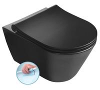 Sapho Avva taza de inodoro suspendido sin reborde negro mate 100314-110