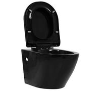 vidaXL Inodoro de Pared sin Bordes de Cerámica Suspendido Váter Baño Color Blanco, Negro, y mas