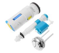 Inodoro Kit de Reparación Válvula de Doble Descarga | Mecanismo de Descarga Roca, Válvula de Llenado ABS, Botón Cromado, Tanque Interior, Modelo 3 Pulgadas