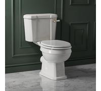 Inodoro Monobloque Tradicional Completo con Cisterna y Tapa de WC Blanca - Oro Satinado - Richmond
